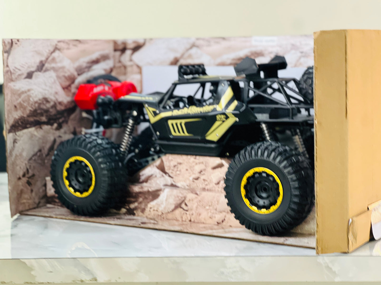 Rock Crawler 4x4 Off-Road RC Truck – High-Torque Remote Control Car with Large Tires & Spare Wheel
