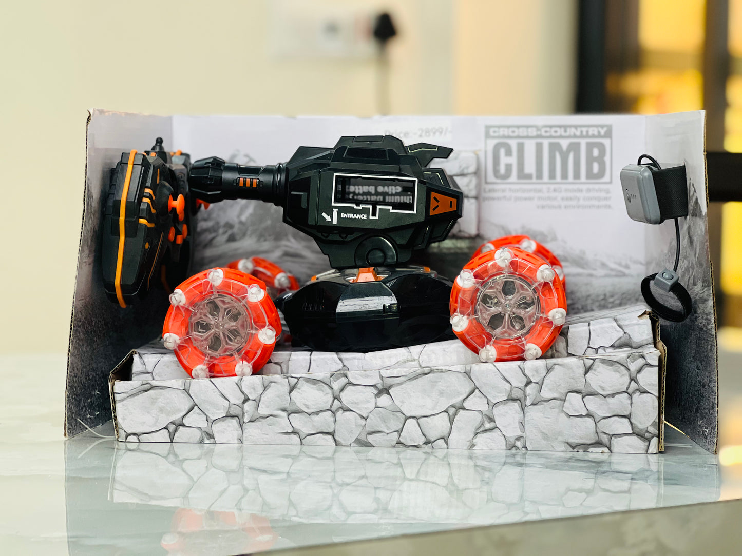 Climber Gesture Control RC Car – Stunt Rock Crawler with 360° Spins, LED Light-Up Wheels & Dual Remote Modes