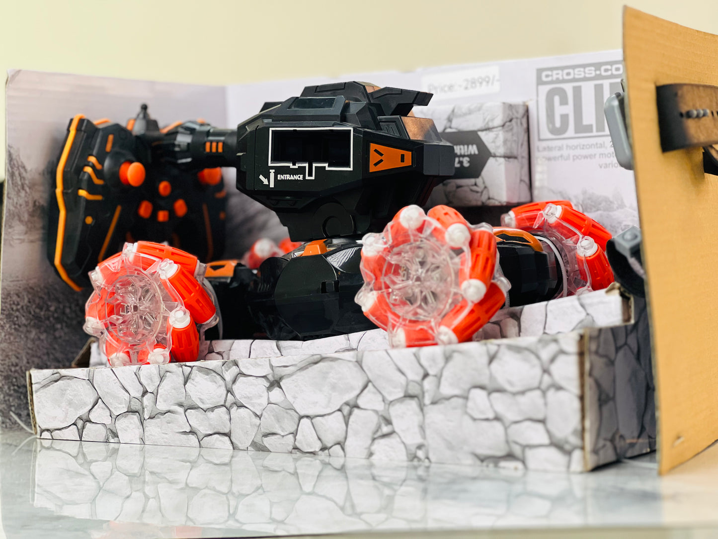 Climber Gesture Control RC Car – Stunt Rock Crawler with 360° Spins, LED Light-Up Wheels & Dual Remote Modes