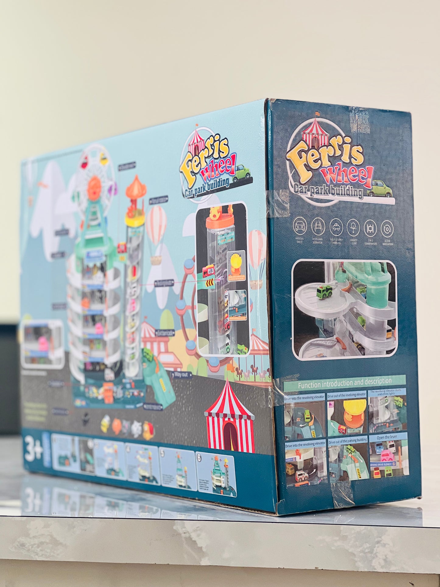 Ferris Wheel Car Park Playset – Multi-Level Garage Toy with Elevator & Mini Cars (Ages 3+)