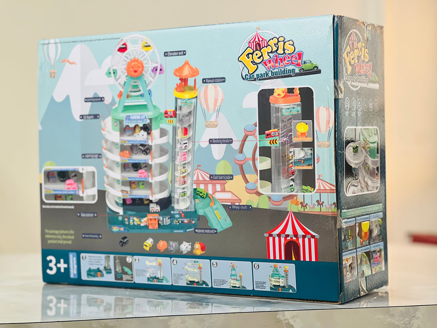 Ferris Wheel Car Park Playset – Multi-Level Garage Toy with Elevator & Mini Cars (Ages 3+)