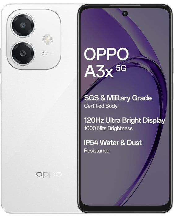 OPPO A3X 5G (Starry Purple, 4GB RAM, 128GB Storage)|6.67” HD+ 120Hz Refresh Rate Screen | 45W SUPERVOOC