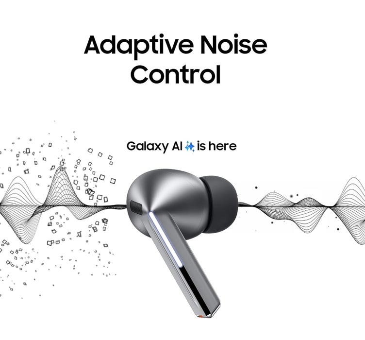 Samsung Galaxy in Ear Buds 3 Pro (Silver) with Galaxy Ai | Adaptive ANC | Real-Time Interpreter | 24-Bit Hi-Fi Audio | Up to 37H Battery | Ip57