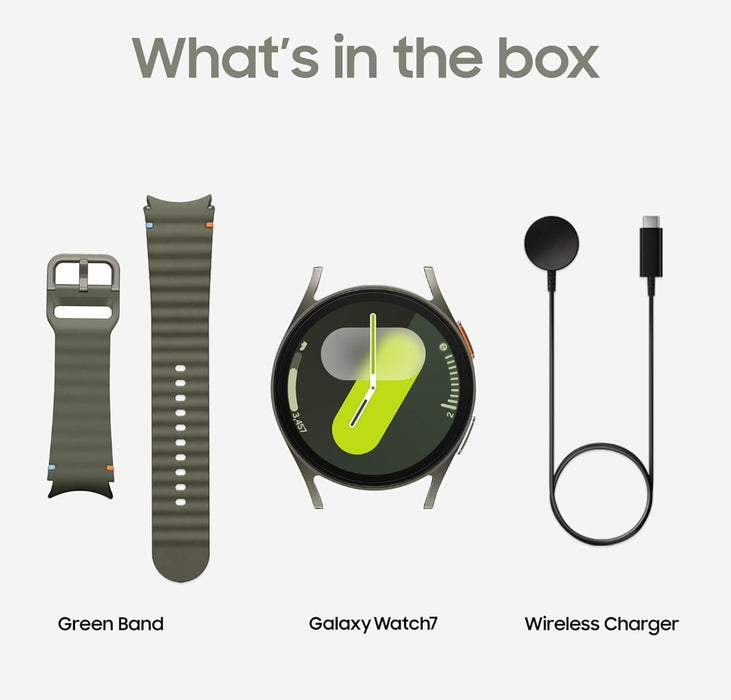 Samsung Galaxy Watch 7 (44mm, Green, BT+LTE) with 3nm Processor | Dual GPS | Sapphire Glass & Armour Aluminum