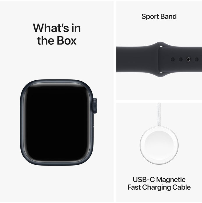 Apple Watch Series 9 [GPS 41mm] Smartwatch with Midnight Aluminum Case with Midnight Sport Band M/L.