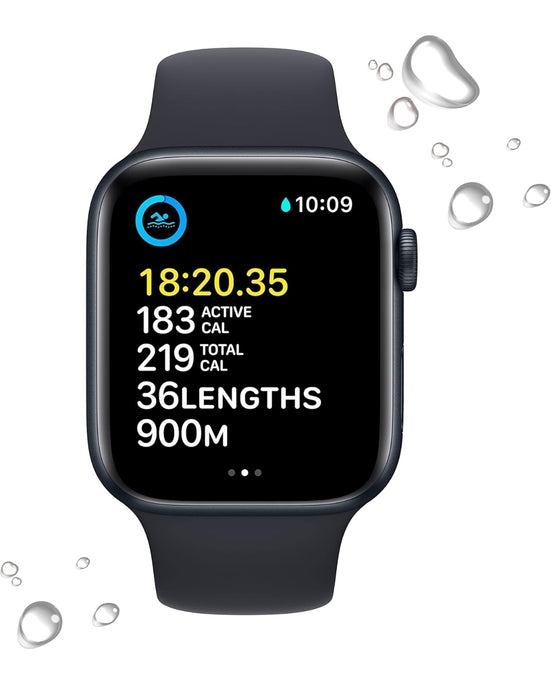 Apple Watch SE (2nd Gen) [GPS 44 mm] Smart Watch w/Midnight Aluminium Case & Midnight Sport Band.