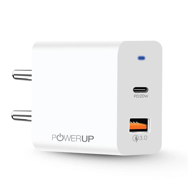 POWERUP Max Charge 20W USB Type-C Ultra Smart Wall Charger