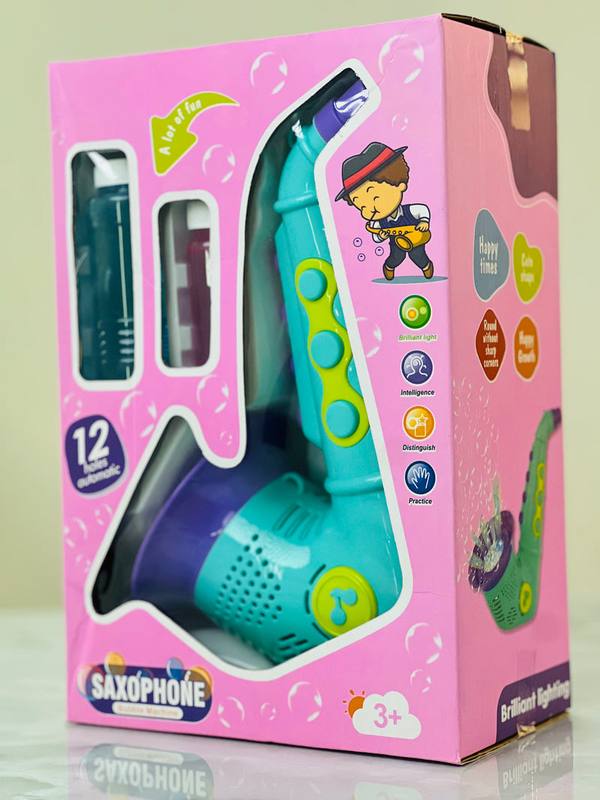 Kids Bubble Saxophone Machine – Musical Lights & Automatic Bubble Maker Toy (Ages 3+)