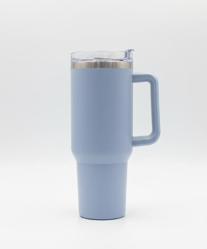 Ergonomic Handle 40oz Tumbler: Spill-Proof Lid & Double-Walled Durability