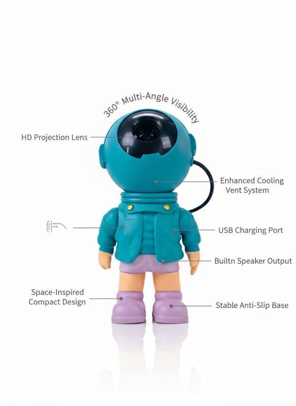 Mini Astronaut Character Projector – 360° HD Lens, Cooling Vent System & Space-Inspired Compact Design — photo 3
