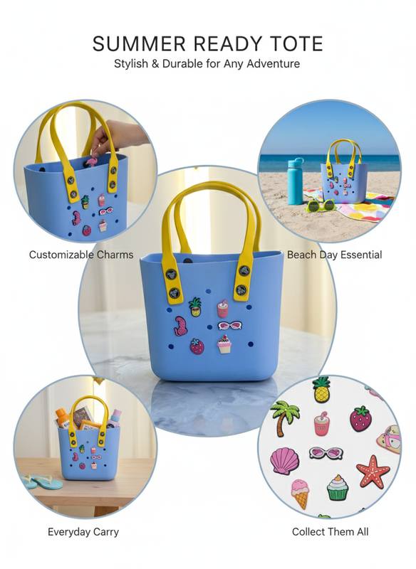 Charm-Compatible Waterproof Tote Bag – Perfect for Beach & Travel — photo 2