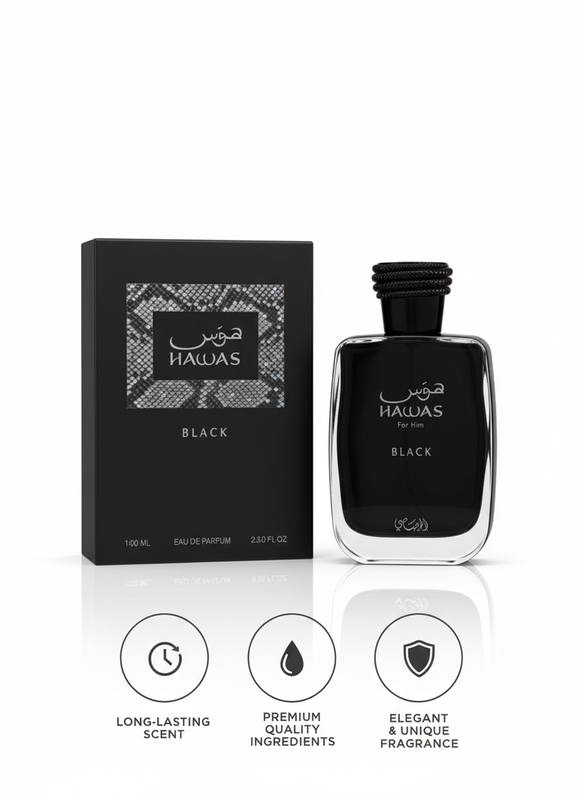 Hawas Black for Him 100ml – Long-Lasting Premium Men’s Eau de Parfum — photo 3