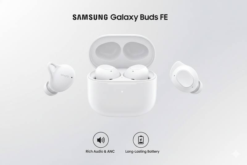 Samsung Galaxy Buds FE White – Active Noise Cancellation | Long Battery | Premium Sound — photo 2