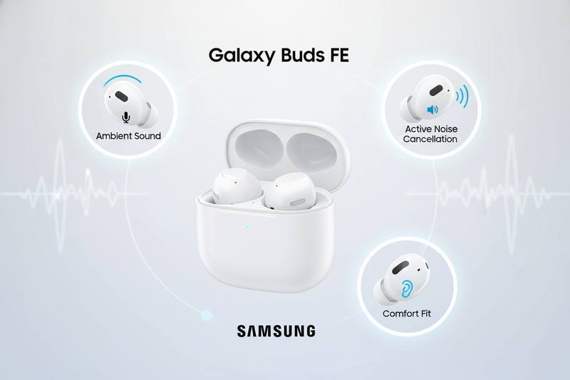 Samsung Galaxy Buds FE White – Active Noise Cancellation | Long Battery | Premium Sound — photo 3