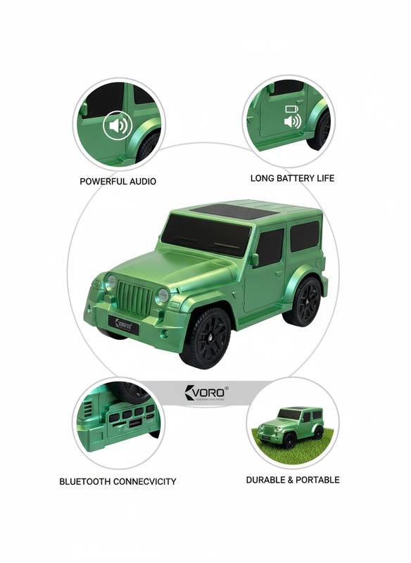 Metallic Green SUV Bluetooth Speaker – Portable Wireless Audio Mini Vehicle — photo 2