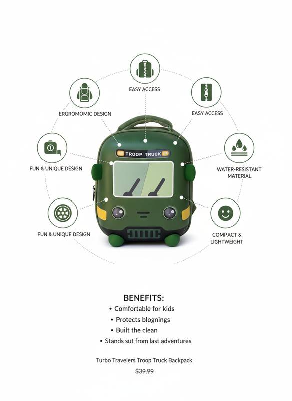 Adventure Troop Truck Backpack for Kids – Lightweight & Durable — photo 2