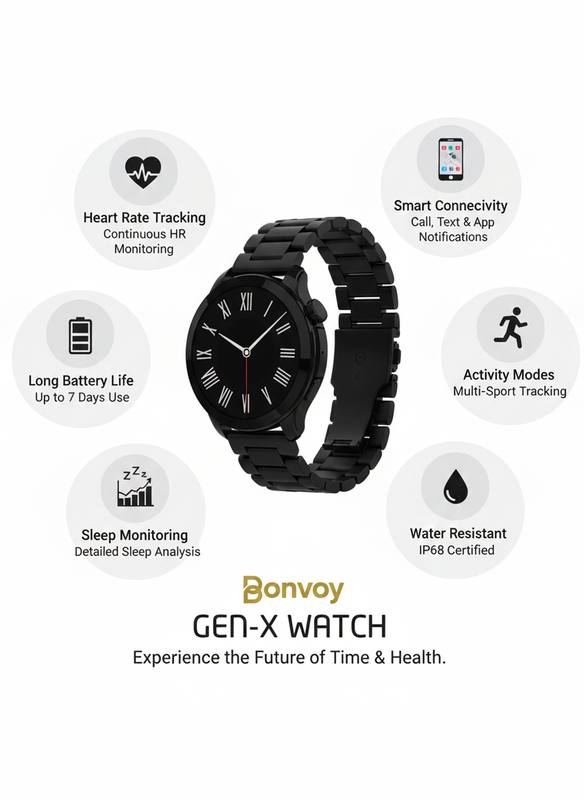 Bonvoy Gen-X Premium AMOLED Smart Watch – Classic Metal Edition — photo 3