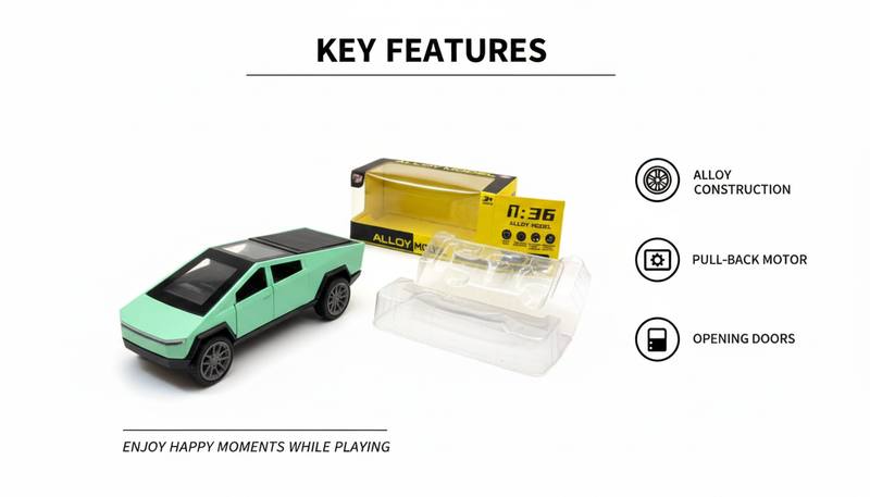 Durable Geometric Alloy Truck Toy Car with Realistic Rubber Tires | High-Quality Imaginative Play Model — photo 3