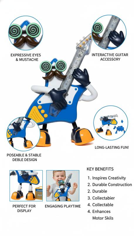 Rock Star Musical Guitar Figure – Interactive Lights & Sound Toy — photo 2