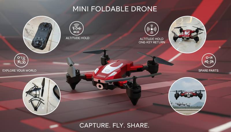 Foldable Mini Camera Drone Toy – Portable, Durable & Easy to Fly — photo 2