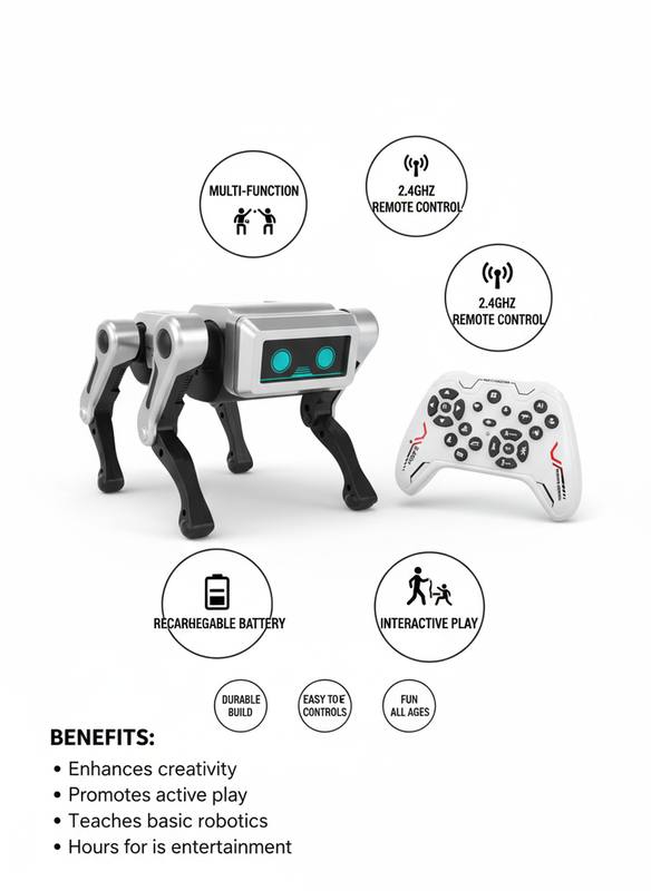 Mini Saviour RobotX Smart RC Robot Toy with Walking Action, Stunt Mode, LED Eyes, Sound Effects, 2.4GHz Remote Control, Durable Design, Educational & Fun Gift for Kids Ages 3+ — photo 2