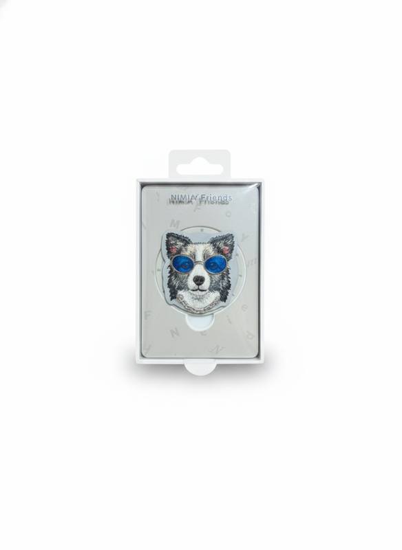 Trendy Blue-Glasses Dog PopSocket Phone Grip Holder, Cute 3D Animal Design Mobile Stand for Secure Grip, Comfortable Handling and Stylish Everyday Smartphone Use