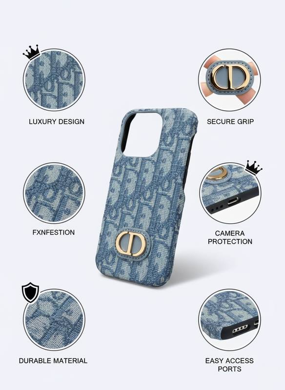 Luxury Fabric Textured Designer 16 Pro Phone Case with Secure Grip and Enhanced Camera Protection — photo 2