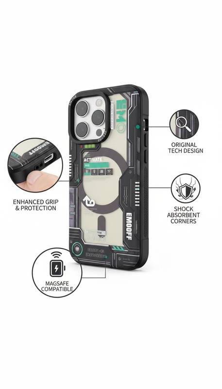 Futuristic Armor Shockproof Phone Case with Ergonomic Grip, Wireless Charging Support, and Advanced Drop Protection — photo 2