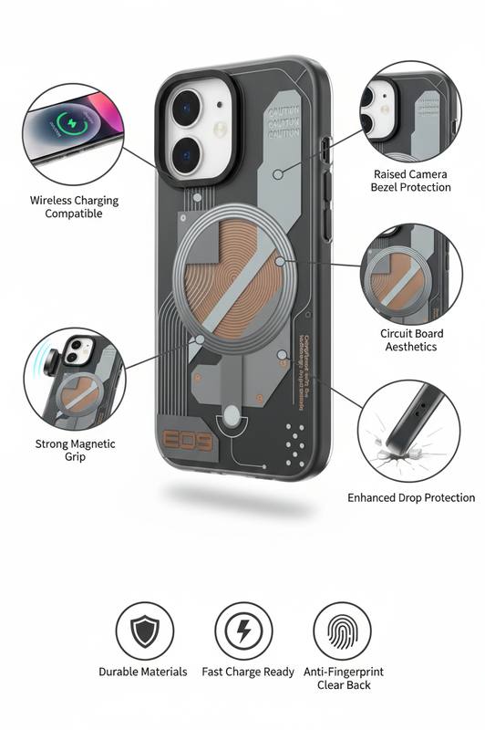 Premium Magnetic Clear Phone Case with Wireless Charging Support, Raised Camera Protection, and Shock Absorbing Design — photo 3