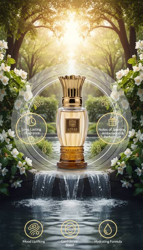 Naseem Azhar Aqua Parfum – Long-Lasting Jasmine and Amberwood Fragrance with Hydrating Formula in Elegant Luxury Bottle — photo 2