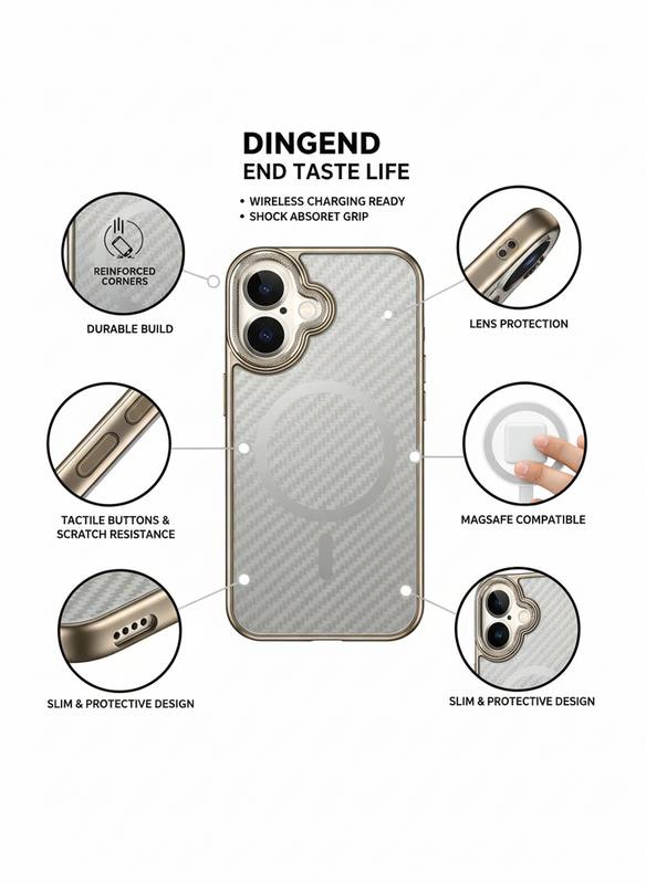 Premium Carbon Fiber Style Magnetic Wireless Compatible Phone Case with Reinforced Corners and Lens Protection – Slim Scratch Resistant Protective Cover — photo 3