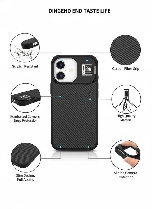 Ultimate Carbon Fiber Style Protective Phone Case with Camera Shield, Reinforced Corners, and Raised Bezel – Slim Durable Premium Cover for Everyday Protection — photo 2
