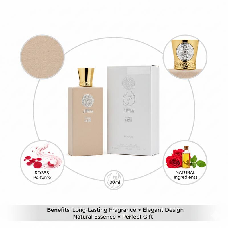 Ajwaa Roses Luxury Eau de Perfume with Elegant Floral Scent, Long Lasting Wear, Premium Spray Bottle, and Gift-Ready Designer Packaging for Everyday Sophistication — photo 3