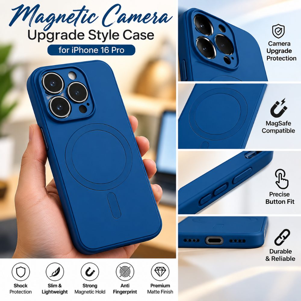 Magnetic Camera Upgrade Style Case for iPhone 15 Pro – Deep Blue | Rajdhani Telecom — photo 3