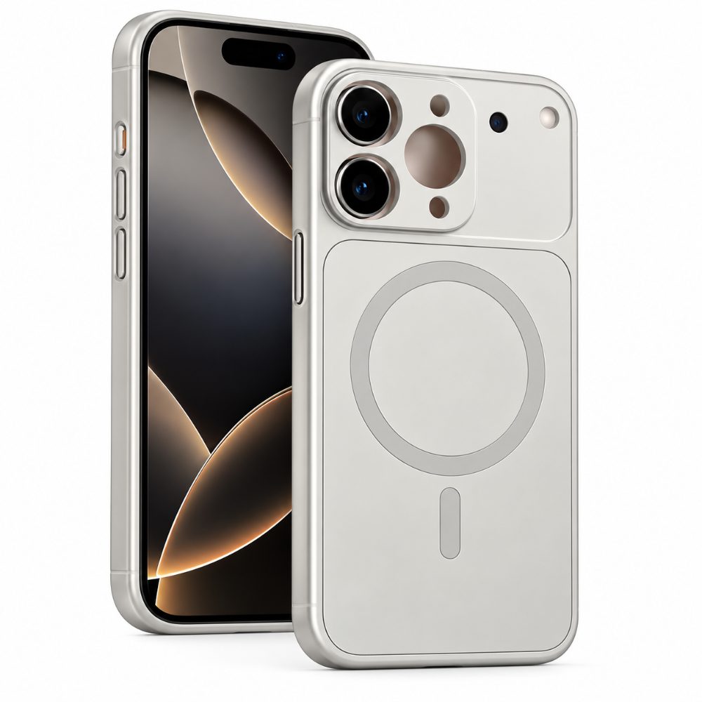 Magnetic Camera Upgrade Style Case for iPhone 16 Pro – Silver | Rajdhani Telecom — photo 1