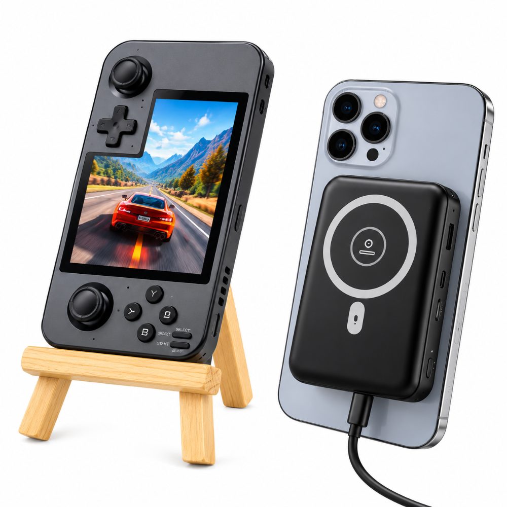 Remax Portable Gaming Console & MagSafe Power Bank – Play & Charge Anywhere