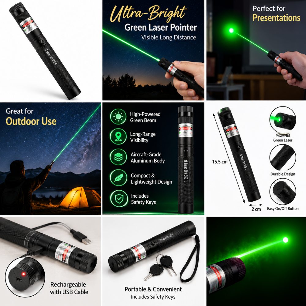Ultra-Bright Green Laser Pointer — Rechargeable, Pocket-Size — photo 3