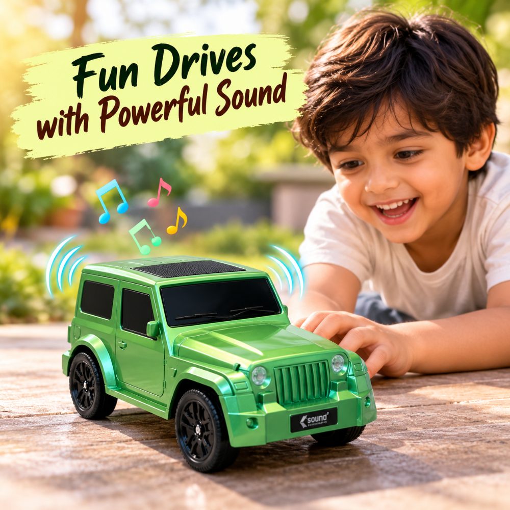 Metallic Green SUV Bluetooth Speaker – Portable Wireless Audio Mini Vehicle — photo 2