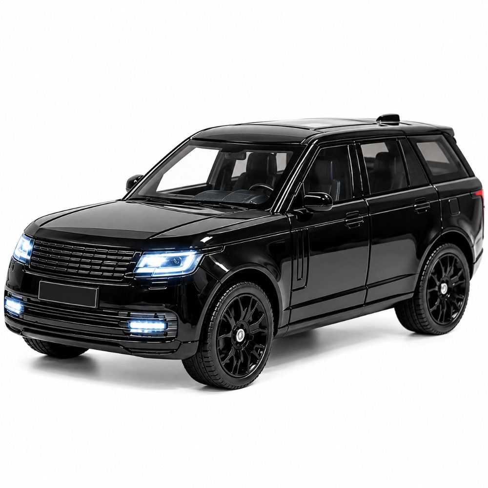 Deluxe Black SUV Toy Model – Authentic 1:24 Scale with Dual USB Ports & LED Features