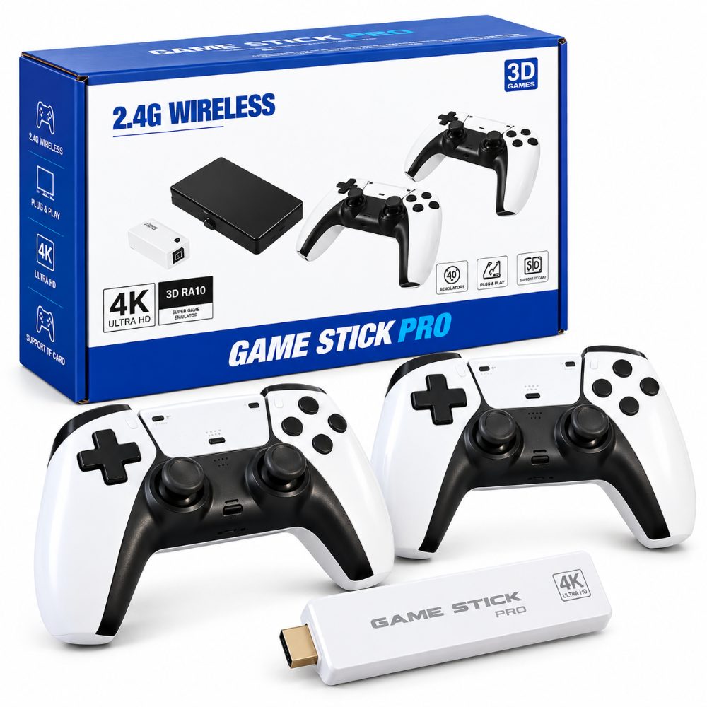 Retro 4K Wireless Game Console – Dual 2.4G Controllers | 10,000+ Games