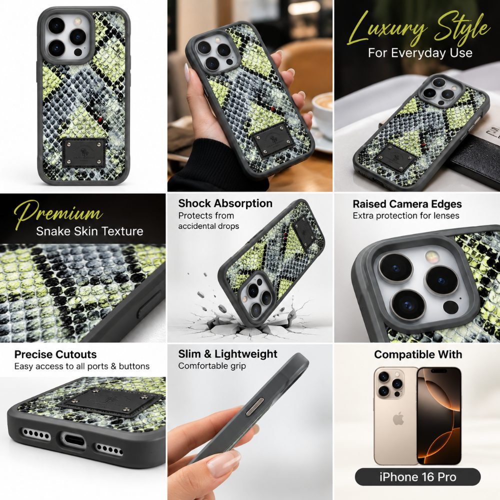 Luxury Snake Skin Back Cover for iPhone 16 Pro | Protective & Stylish — photo 3
