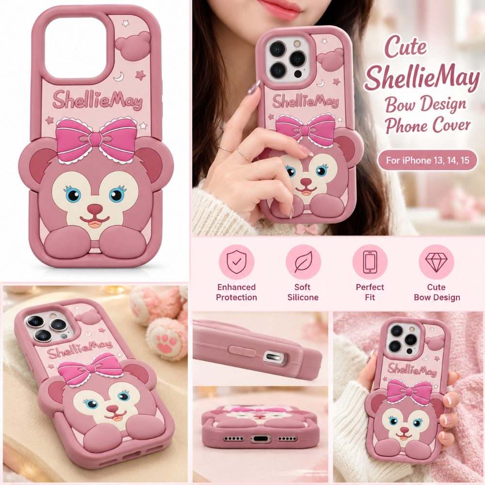 Cute Disney ShellieMay Bow Design Phone Cover for iPhone 13, 14, 15 - Enhanced Protection — photo 3
