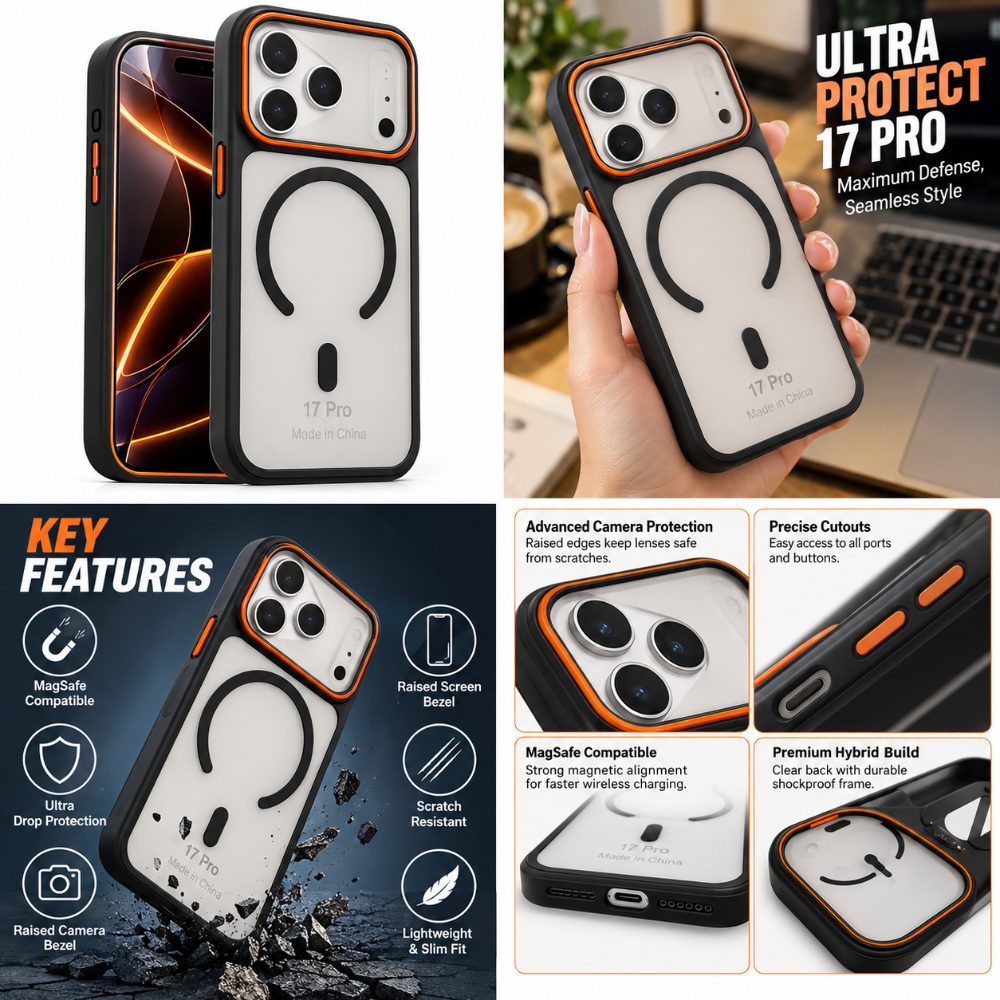 iPhone 17 Pro MagSafe Case (Clear Hybrid) - Ultra Drop Protection, Raised Camera & Screen Bezel — photo 3