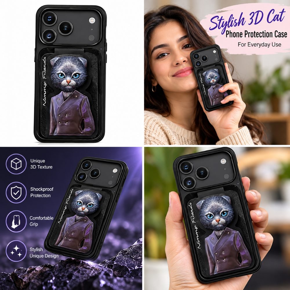 I Phone 17 Pro Case Nimmy Friends 3D Cat Design - Premium, Shock-Resistant Cover with Wireless Charging Support — photo 3