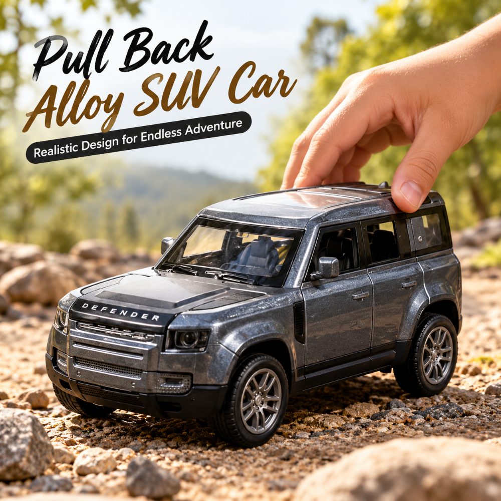 Land Rover Defender 4x4 Die-Cast Model | Realistic SUV Toy with Pull-Back Action & Openable Doors — photo 2