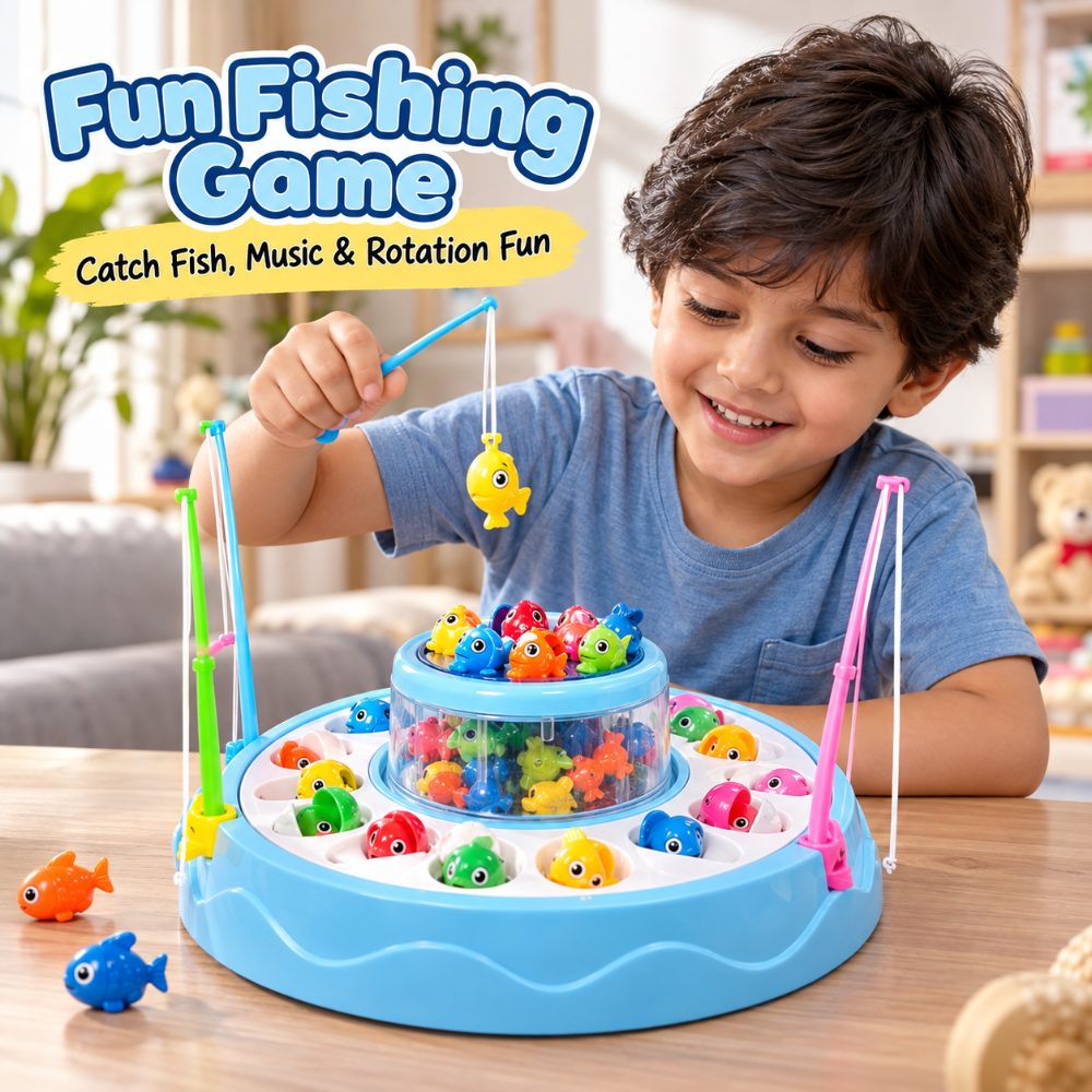 Rotating Magnetic Fishing Toy Set with 26+ Fish & 4 Rods — photo 2