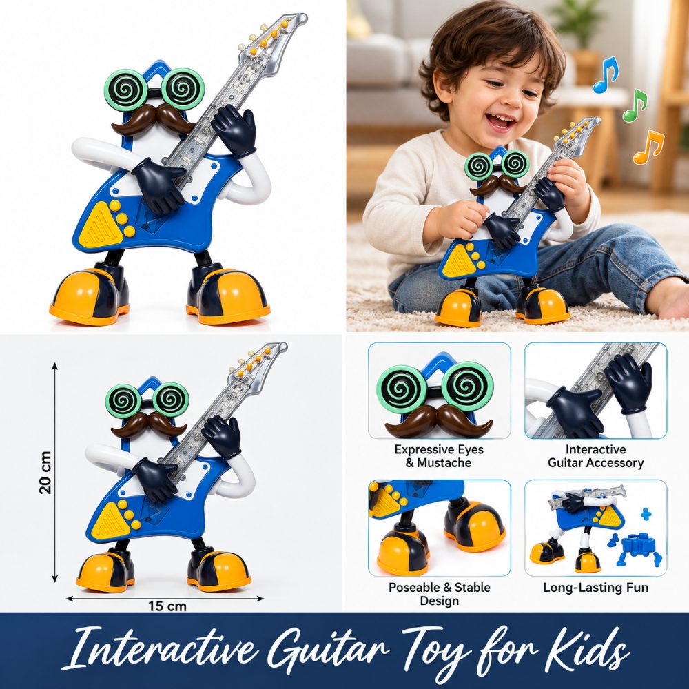 Rock Star Musical Guitar Figure – Interactive Lights & Sound Toy — photo 4