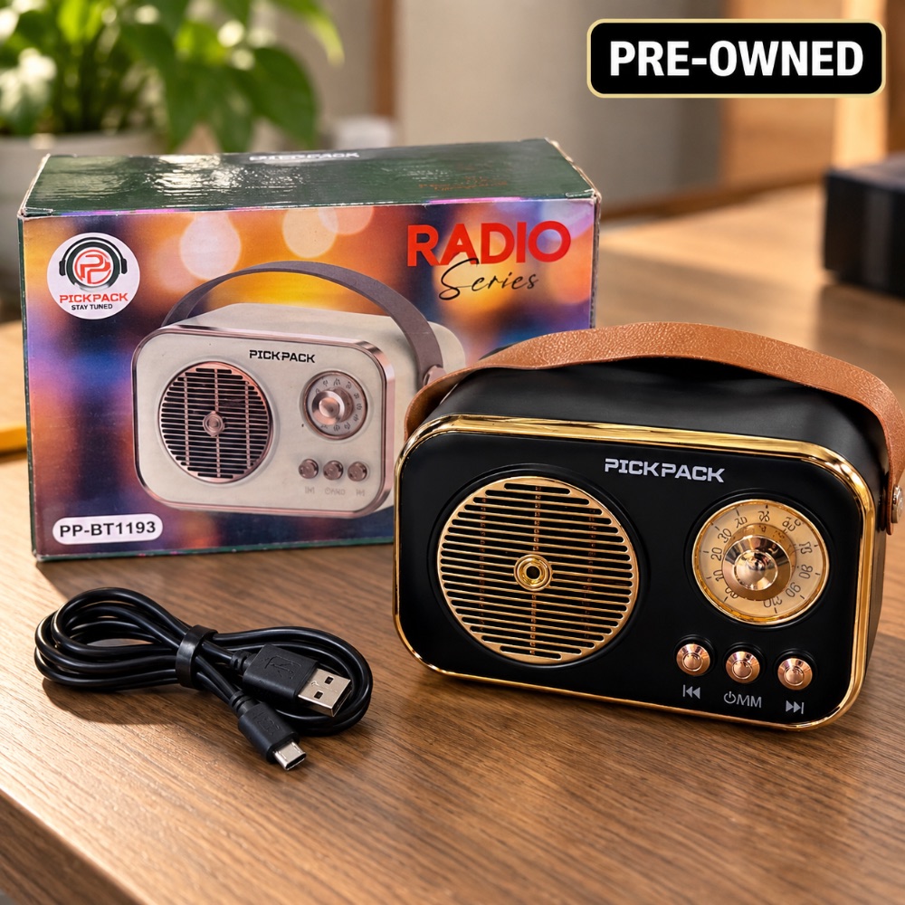 Pre-Owned Pickpack PP-BT1193 Retro Radio Bluetooth Speaker with FM Radio, TF Card, USB & Rechargeable Battery — photo 4