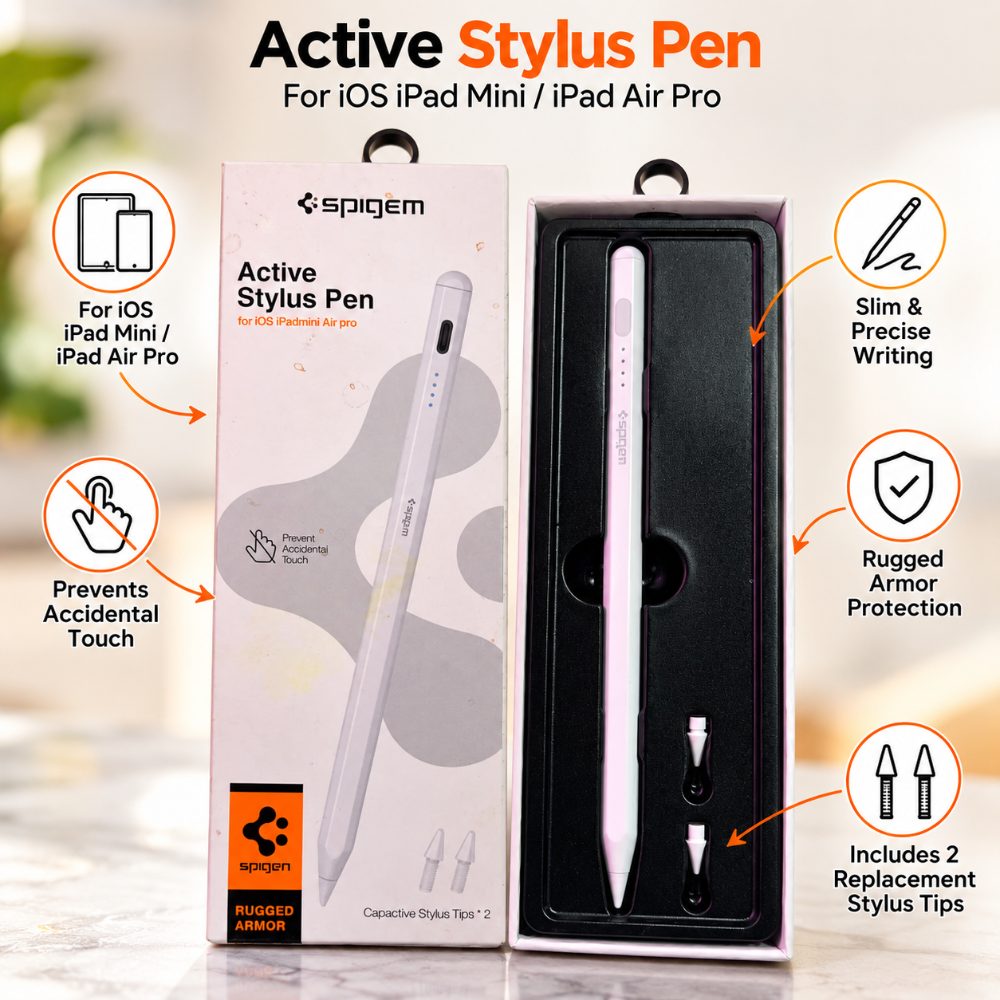 Active Stylus Pen for iPad Mini Air Pro | Smooth Writing Drawing Digital Pen with 2 Replacement Tips — photo 2