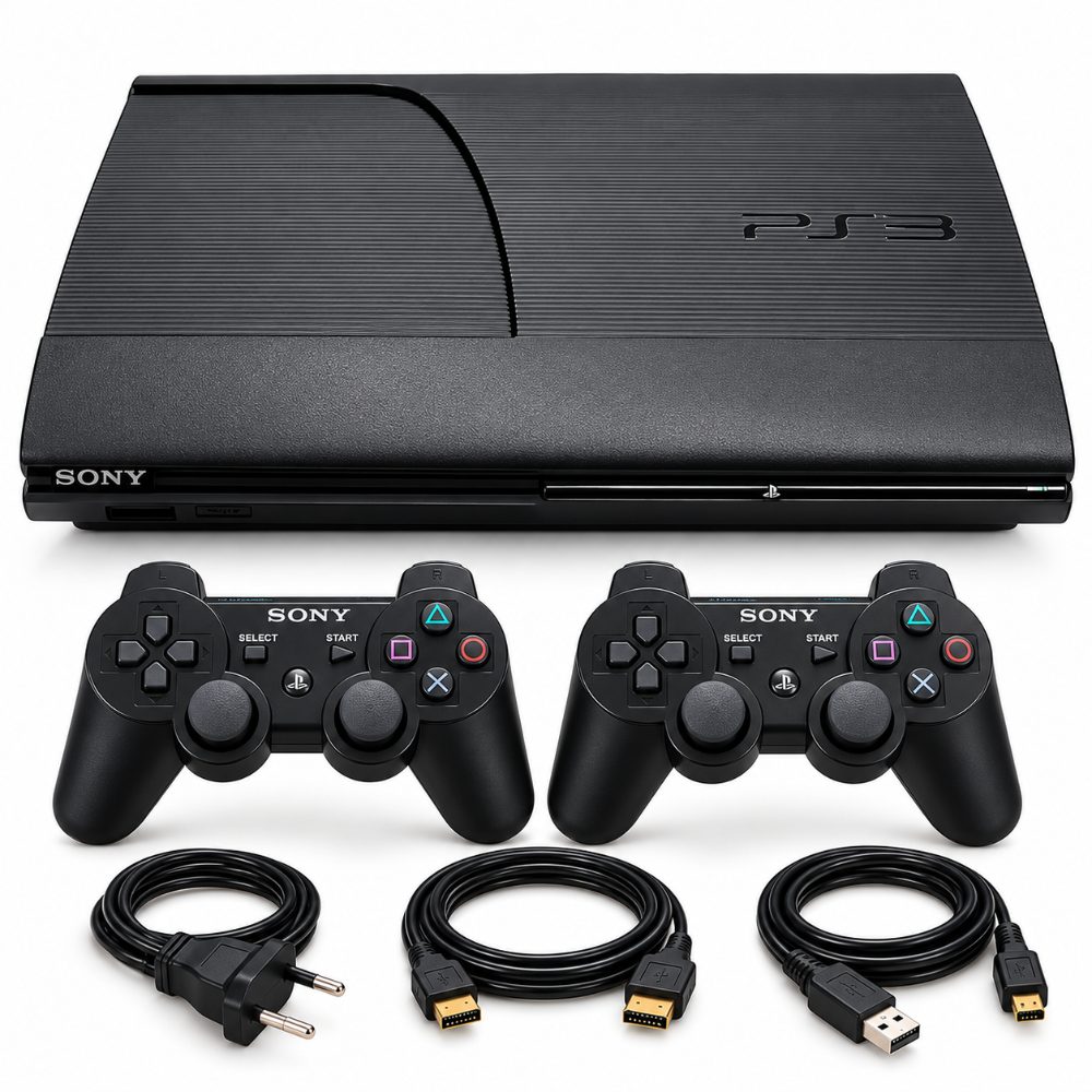 Pre-Owned PlayStation 3 Slim Console with 2 Controllers, Gaming Console for Home Entertainment — photo 1